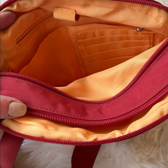 Baggallini Orange Canvas Crossbody/Shoulder Bag Silver Accents - Picture 5 of 11